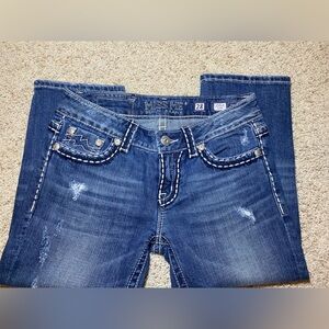 Miss Me Women's Distressed Blue Boot Cut Jeans